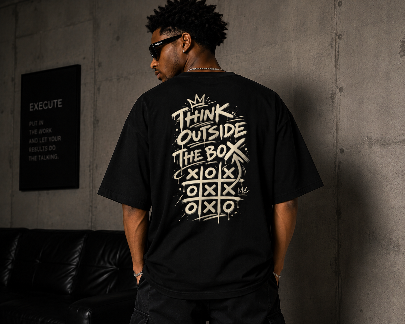 Think Outside the Box T-Shirt — Graffiti Tic-Tac-Toe Streetwear Tee